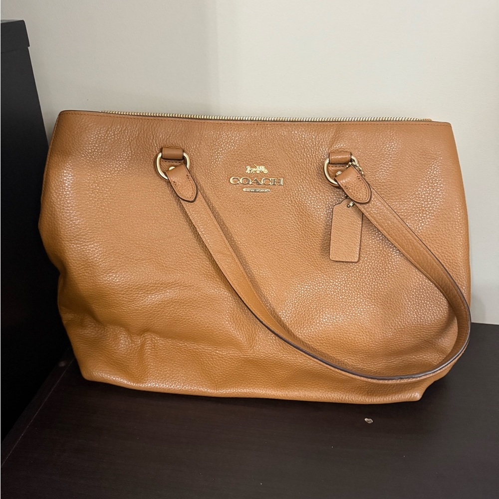 Used Tan COACH briefcase
